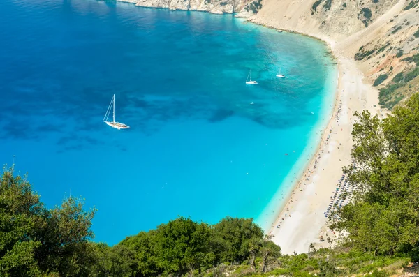 Spiaggia di Myrtos, isola di Cefalonia, Grecia — Foto Stock