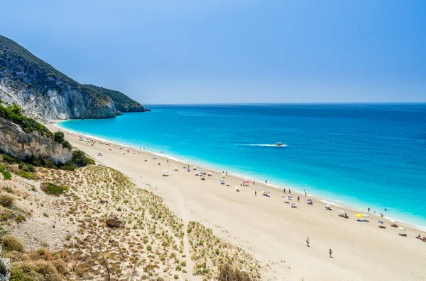 Strand van Milos op het eiland Lefkada, Griekenland. — Stockfoto