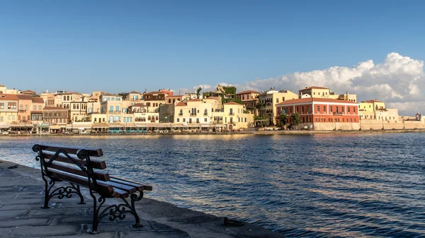 Bahía de Chania en la isla de Creta, Grecia — Foto de Stock