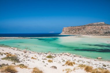 Balos lagün adada Crete, Yunanistan. 