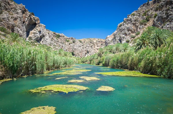 Preveli Beach Crete Island, Yunanistan. 