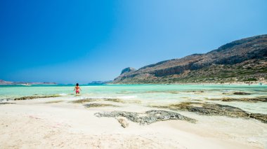 Balos lagün adada Crete, Yunanistan. 
