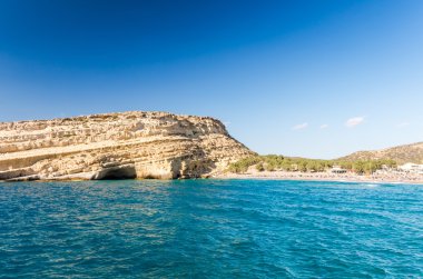 Matala beach adada Crete, Yunanistan