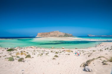 Balos lagün adada Crete, Yunanistan. 