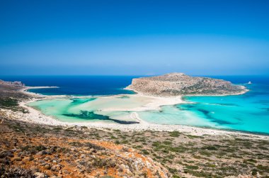 Balos lagün adada Crete, Yunanistan. 