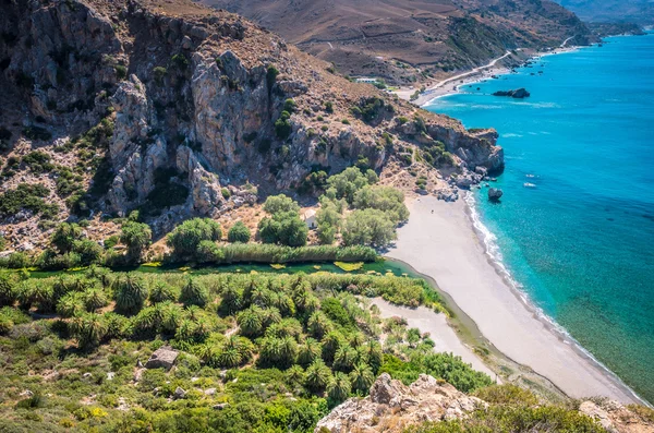 Plage de Preveli en Crète île, Grèce . — Photo