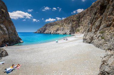 Agiofarago beach, Crete Island, Yunanistan.