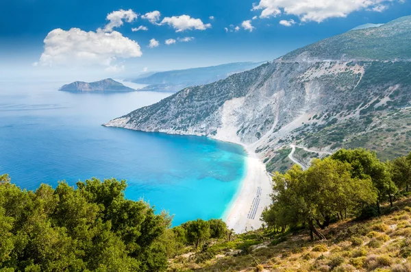 Plaża Myrtos, wyspa Kefalonia, Grecja — Zdjęcie stockowe