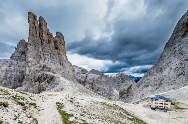 Torri Vajolet Rosengarten Catinaccio Massif Beautiful View Dolomites Mountains Alto — Stock Photo, Image