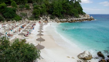 Mermer beach (Saliara beach), Thassos Island, Yunanistan