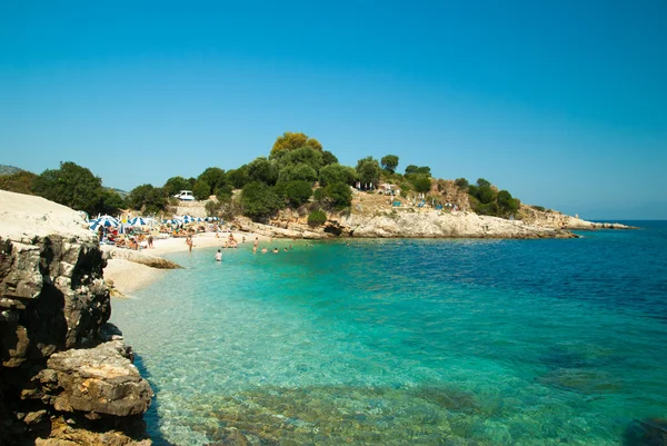 Playa de Kassiopi, isla de Corfú, Grecia . —  Fotos de Stock