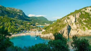 Paleokastritsa bay, Corfu Island, Yunanistan