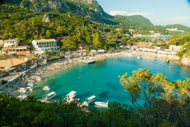 Paleokastritsa bay, Corfu Island, Yunanistan