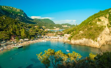 Paleokastritsa bay, Corfu Island, Yunanistan