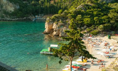 Paleokastritsa bay, Corfu Island, Yunanistan