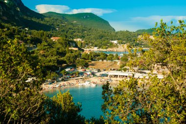 Paleokastritsa bay, Corfu Island, Yunanistan