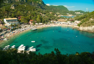 Paleokastritsa bay, Corfu Island, Yunanistan