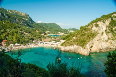 Paleokastritsa bay, Corfu Island, Yunanistan