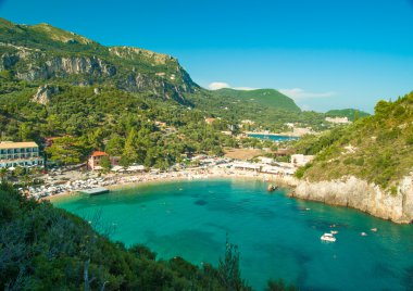 Paleokastritsa bay, Corfu Island, Yunanistan