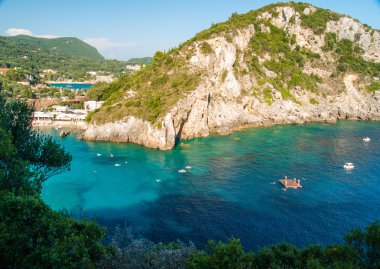 Paleokastritsa bay, Corfu Island, Yunanistan