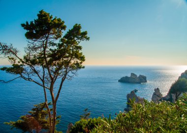Paleokastritsa bay, Corfu Island, Yunanistan