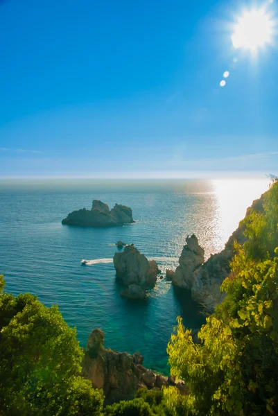 Paleokastritsa Bay, Corfu Island, Grécia — Fotografia de Stock