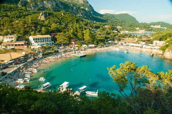 Paleokastritsa bay, ostrov Korfu, Řecko — Stock fotografie