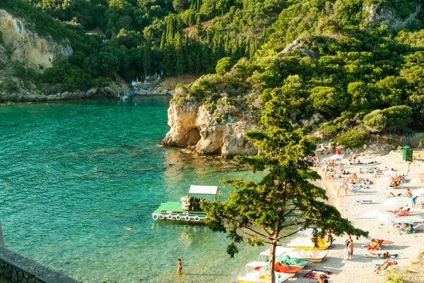 Paleokastritsa bay, ostrov Korfu, Řecko — Stock fotografie