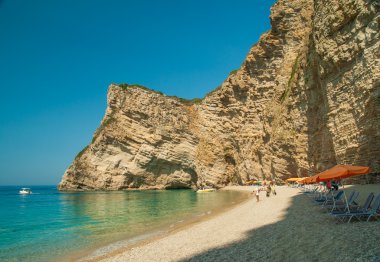 Paradise Beach yakınındaki Liapades, Western Corfu Island, Yunanistan