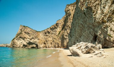 Paradise Beach yakınındaki Liapades, Western Corfu Island, Yunanistan