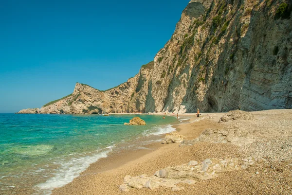 Paradise Beach nedaleko Liapades, západní ostrov Korfu, Řecko — Stock fotografie