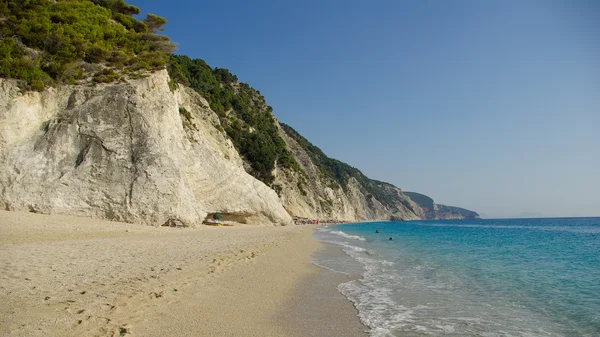 Spiaggia di Egremni a Levkas, Mar Ionio, Grecia — Foto Stock