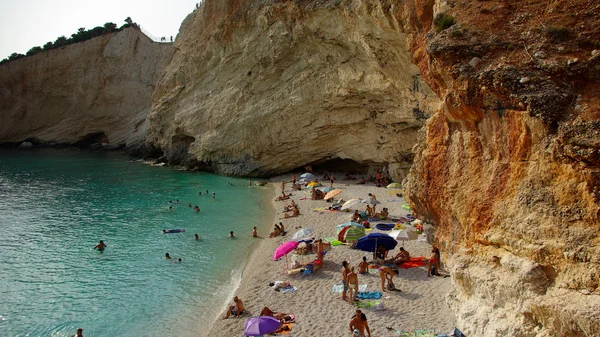Spiaggia di Porto Katsiki, Levkas - Isola di Lefkada, Grecia — Foto Stock