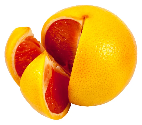 Rode grapefruit met uitknippad — Stockfoto