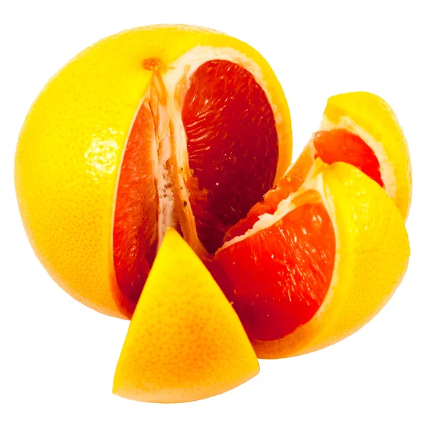 Красный грейпфрут с вырезкой — стоковое фото