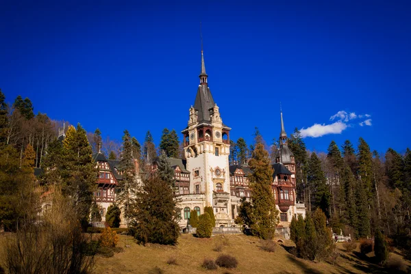 Peles Castle i Karpaterna bergen, Rumänien. — Stockfoto