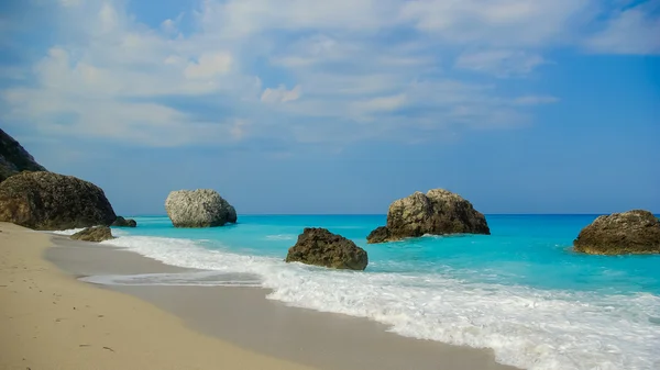 Megali petra strand, lefkada insel, levkas, lefkas, ionisches meer, griechenland — Stockfoto