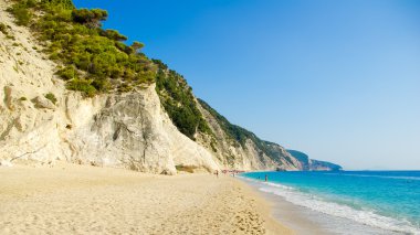 Egremni Beach, Lefkada Adası, Ionion deniz, Yunanistan