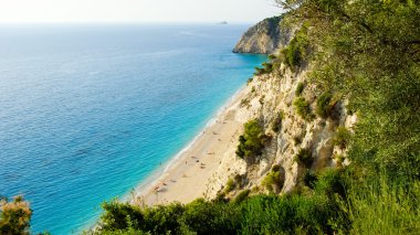 Egremni Beach, Lefkada Adası, Ionion deniz, Yunanistan