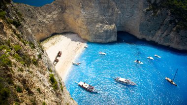 Navagio Plajı - Gemi enkazı Plajı, Zakynthos Adası, Yunanistan