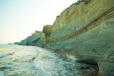 Loggas beach (Peroulades plaj, Sunset beach) Korfu Adası, Gree