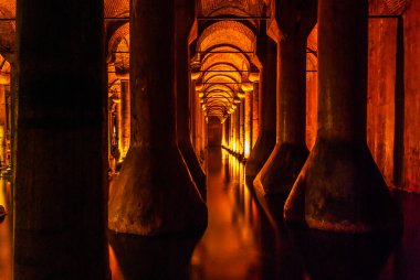 Basilica cistern, Turkey. Istanbul.  clipart