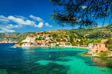 Assos on the Island of Kefalonia in Greece clipart