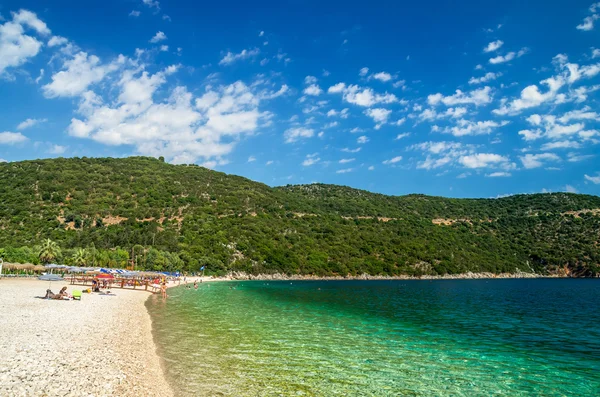 Praia de Antisamos Ilha de Kefalonia, Grécia — Fotografia de Stock