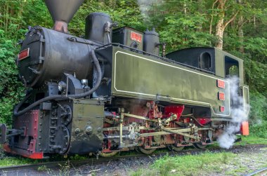 Eski siyah Buhar demiryolu tren güç 