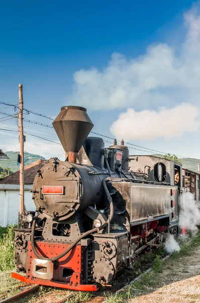 Eski siyah Buhar demiryolu tren güç 