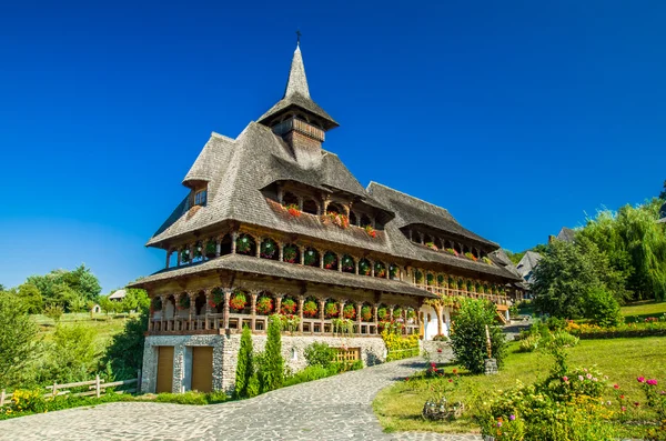 Barsana wooden monastery, Maramures, Romania. — Stock Photo, Image