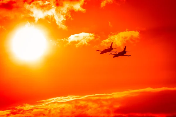 飛行機の航空ショー — ストック写真