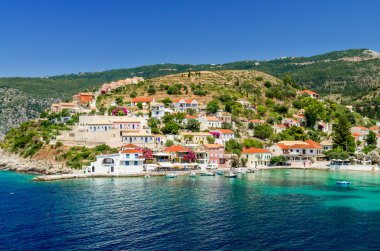 Assos on the Island of Kefalonia in Greece clipart