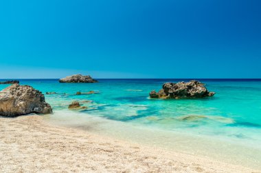 Kathisma Beach, Lefkada Adası, Yunanistan.